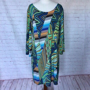 Dream Dance Colorful Abstract Dress - Size Medium